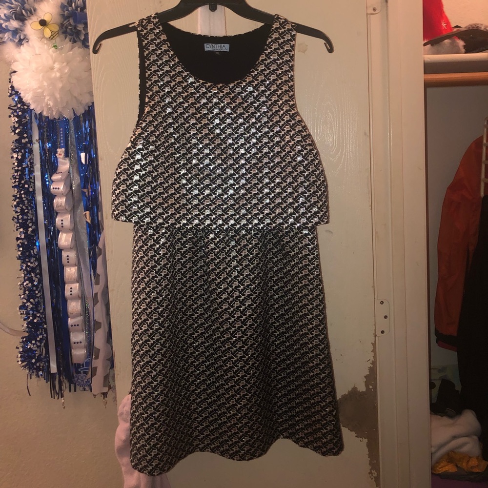 Silver/black dress